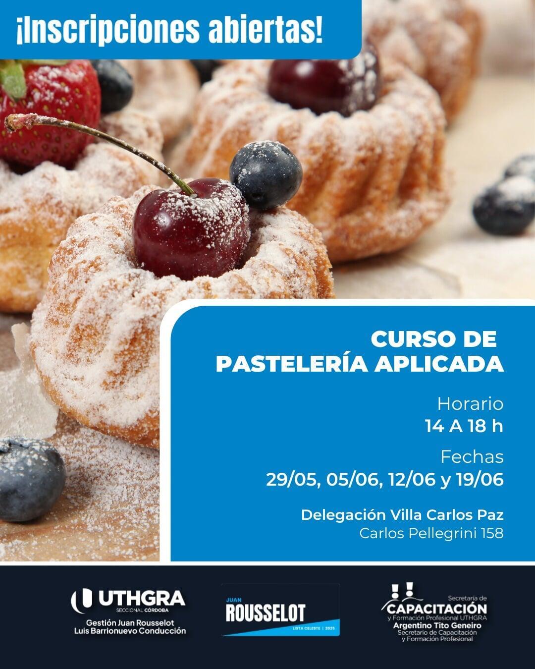 Nuevo Curso de Pastelería Aplicada en Villa Carlos Paz